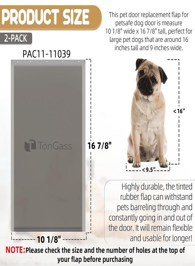 TonGass PAC11-11039 Large Dog Door Flap Replacement Compatible with PetSafe Freedom Dog Doors, 10 1/8"x16 7/8" Pet Door Replacement Flaps with Magnetic Closure, Weather-Proof & Warp-Resistant - 2-Pack - Image 2